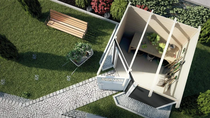 Gartenhaus Blackmount Angle 229, 209x205, Anthrazit