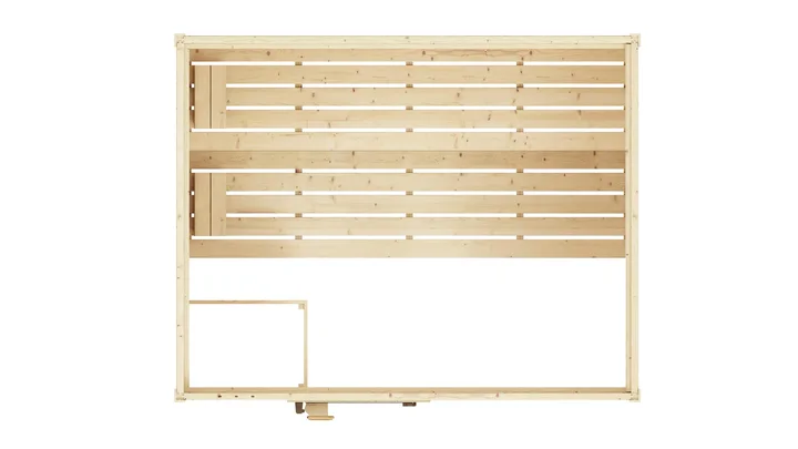 Massivholzsauna Valida, 239x189, Glastür