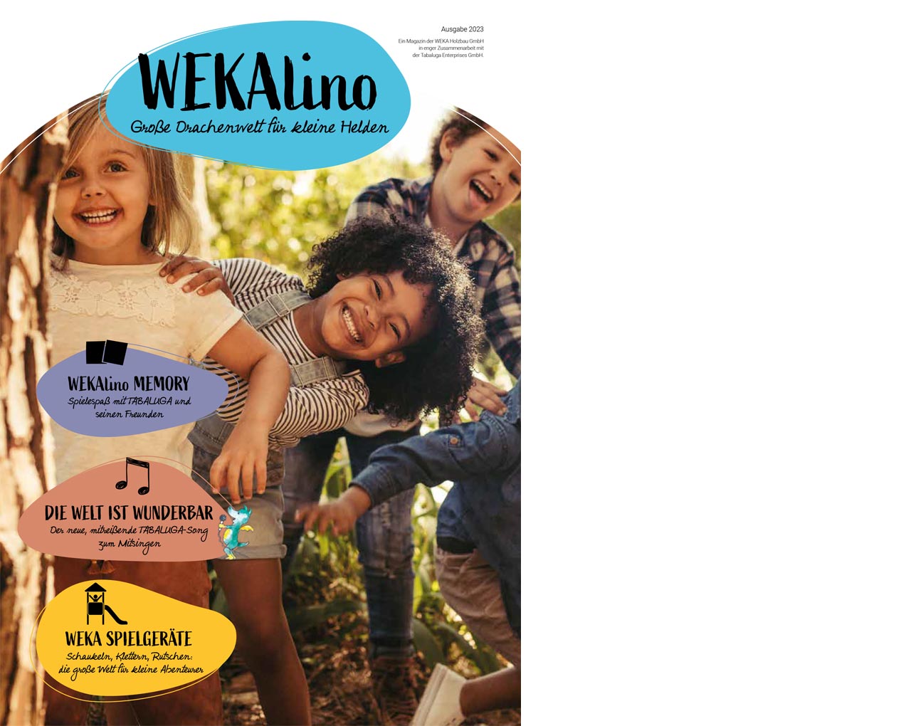 Titelbild des WEKAlino Magazins mit Kindern darauf