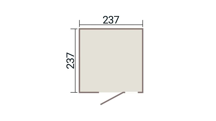 Gerätehaus Gary, 237x237, Fenster, Anthrazit/Holpzoptik