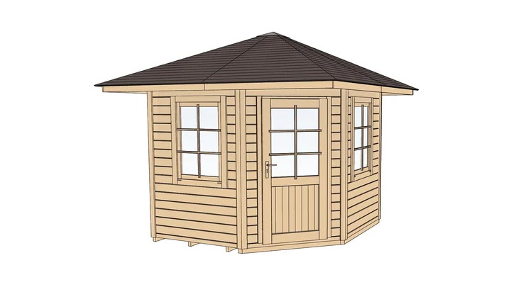 Gartenhaus Waroona 149, 238x238, Naturbelassen