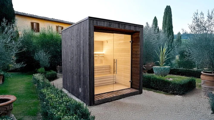 Saunahaus Luua Cube, 210,0x254,5, Schwarz
