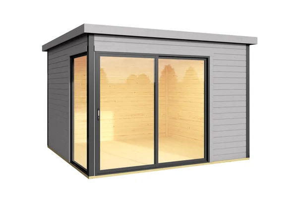 Gartenhaus Clive 412, 300x300, Flachdach, 2 Türen, grau/anthrazit
