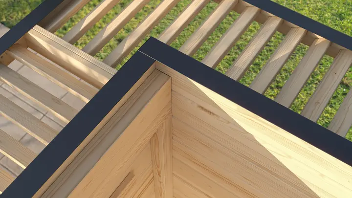 Gartenhaus Amberley, 300x300, Doppeltür, 2 Fenster, naturbelassen
