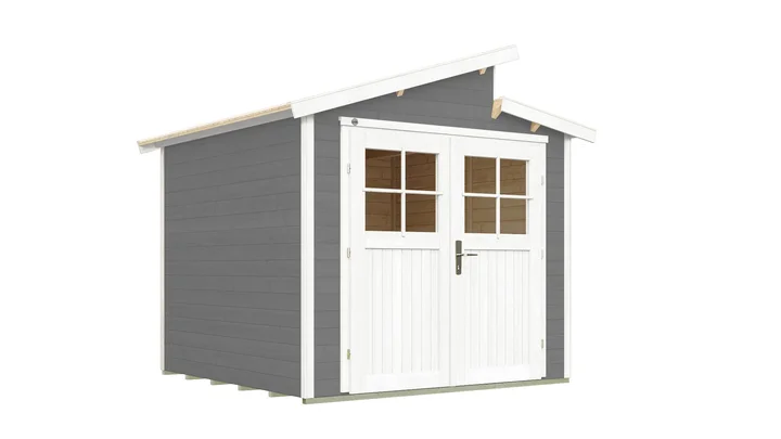 Gartenhaus Blackmount 226, 235x239, Satteldach, Doppeltür, grau