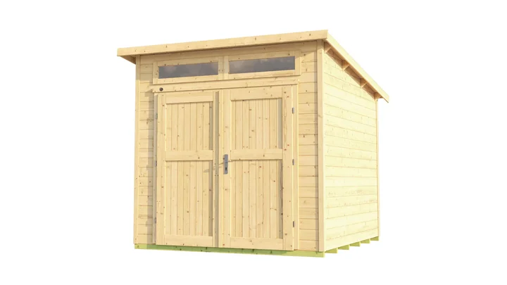 Gartenhaus Limmen 264, 235x239, 2 Fenster, Rahmen-Doppeltür, naturbelassen