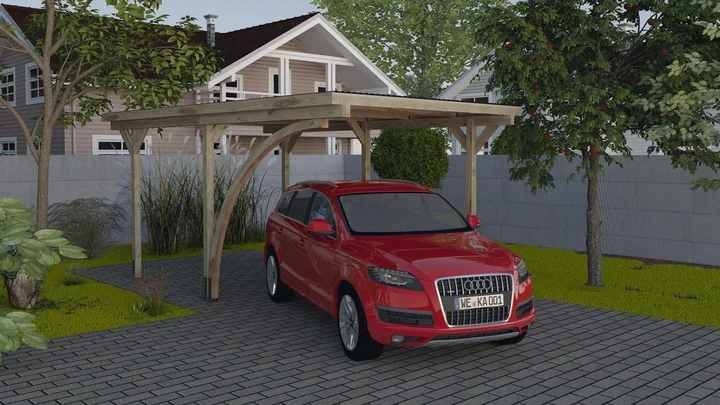 Carport 606, 268x389, Grün imprägniert