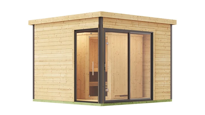 Saunahaus 412, 300x300, Saunaofen Klassik, 7,5 kW, naturbelassen