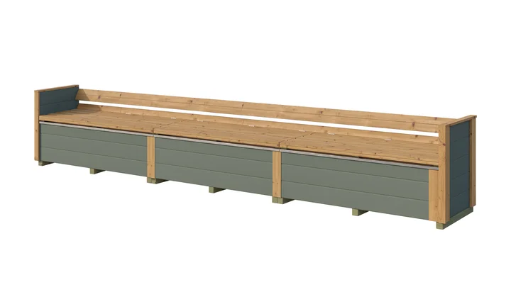 Sitztruhe Killarney, 50x285, Grüngrau/Eiche hell lasiert