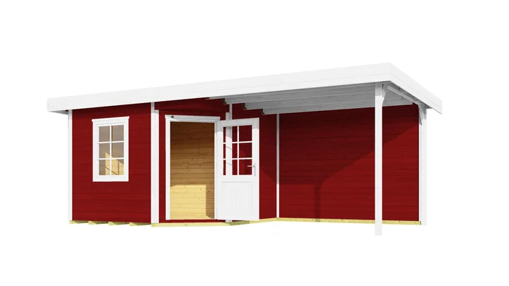 Gartenhaus Winton 213, 533x238, Schwedenrot