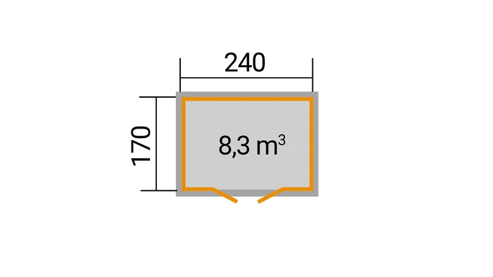Schwedenhaus 349, 240x170, Doppeltür, anthrazit