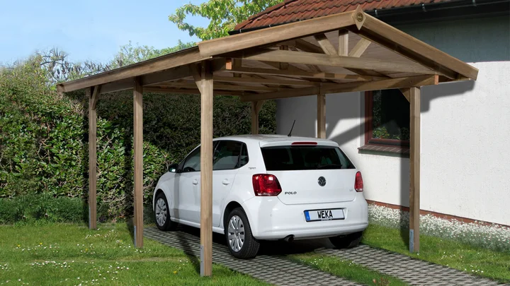 Carport Theodor, 288x389, Grün imprägniert