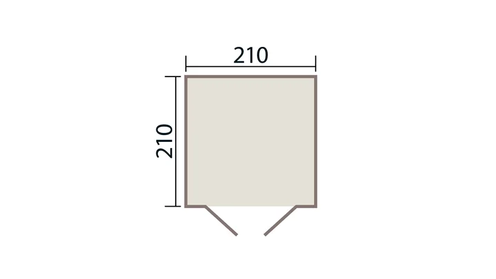 Gartenhaus Lugo, 210x210, Doppeltür, anthrazit/weiß