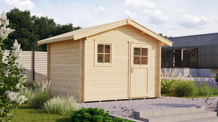 Gartenhaus Blumberg 107, 300x250, Einzeltür, Fenster, naturbelassen