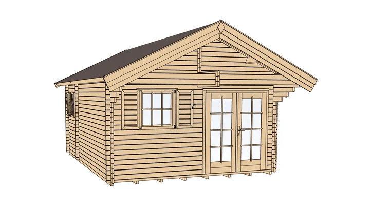 Weekendhaus Teola 155, 430x560, Schlafboden, 3 Räume, naturbelassen