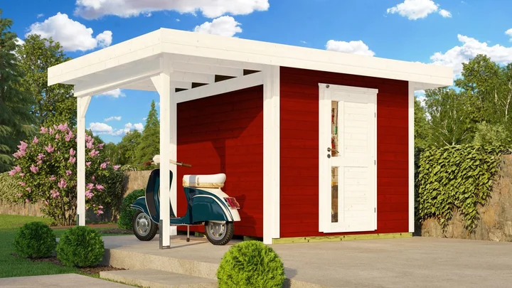 Gartenhaus Softline Kingston 172, 301x382, Schwedenrot