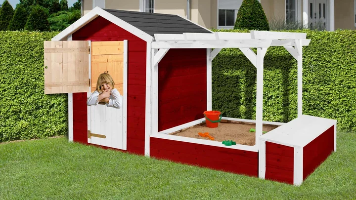 Tabaluga Spielplatz, 275x122, Schwedenrot