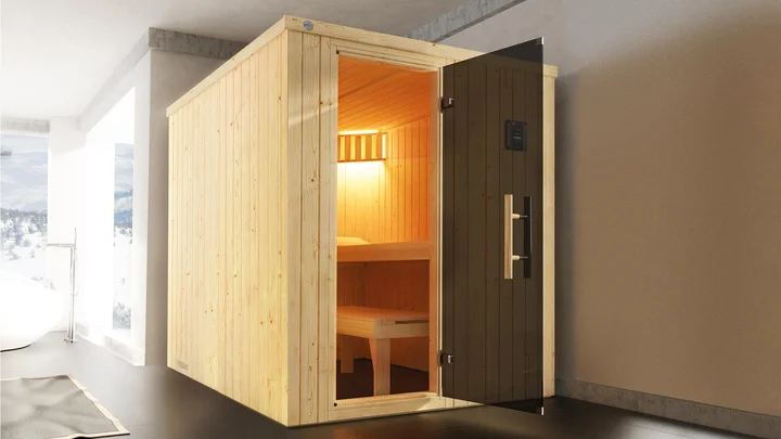 Elementsauna Kaarina, 151x192, Glastür