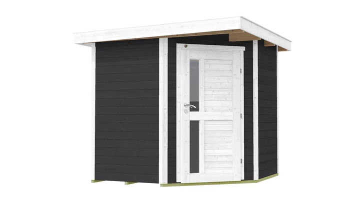Gartenhaus Blackmount Angle 229, 209x205, Eckeinstieg, Design-Einzeltür, anthrazit