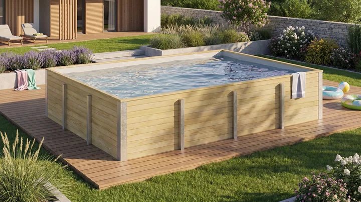 Gartenpool Siarago 595, 401x536, Folie Grau