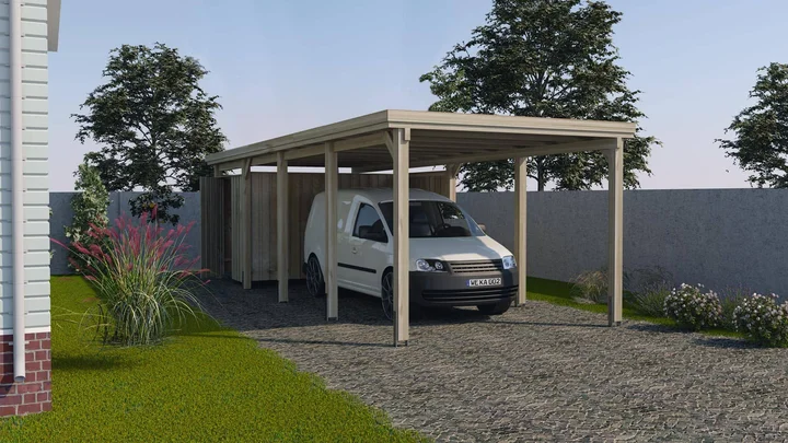 Carport 617, 294x784, Grün imprägniert