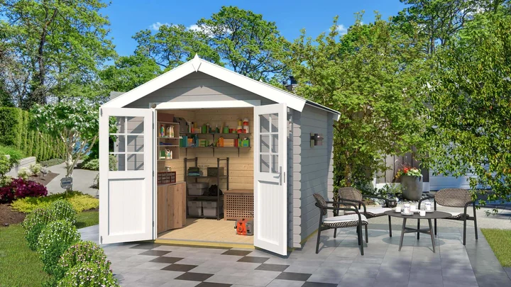 Gartenhaus Vaduz 209, 250x250, Lichtgrau