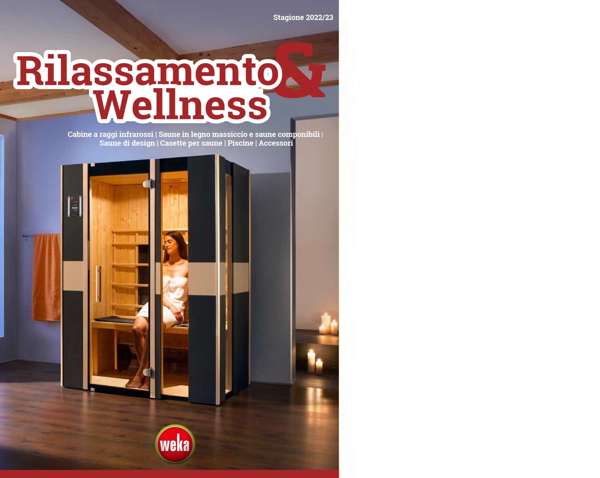 Italienisches Titelbild des WEKA Katalogs Wellness und Relaxation