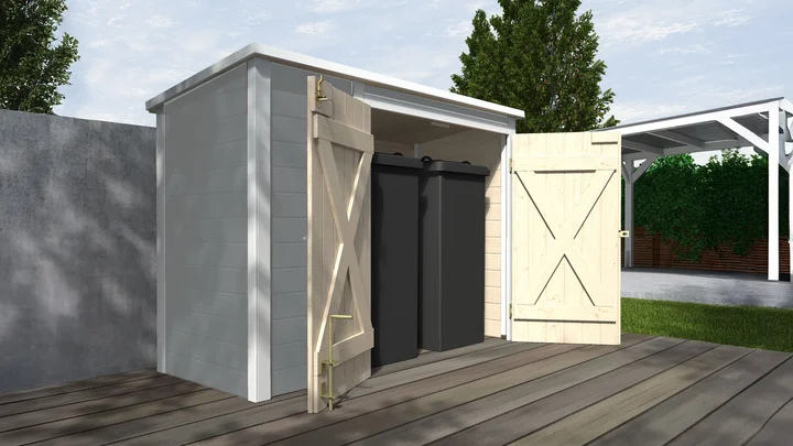 Fahrrad- und Mülltonnenbox 367, 205x84, Grau