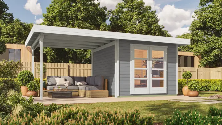 Gartenhaus Marlo 126, 590x301, Carbongrau