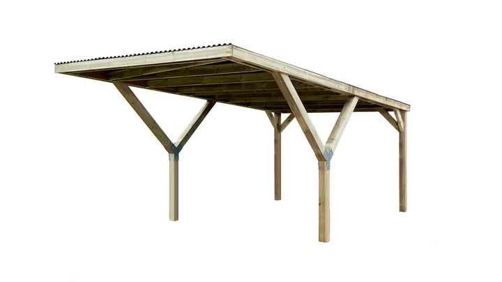 Carport 612, 300x362, Grün imprägniert