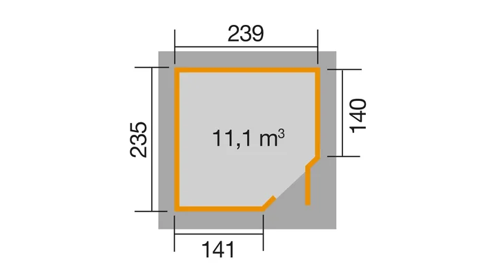 Gartenhaus Blackmount Angle 229, 239x235, Naturbelassen