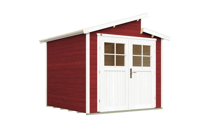 Gartenhaus Blackmount 226, 235x239, Satteldach, Doppeltür, schwedenrot