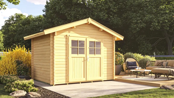 Gartenhaus Blumberg 132, 300x250, Naturbelassen