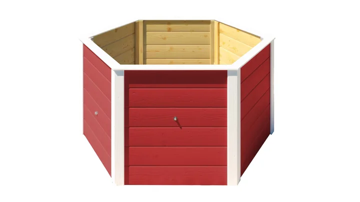 6-Eck-Hochbeet 669, 120x120, Schwedenrot