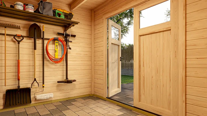 Gartenhaus Batu, 250x200, Doppeltür, naturbelassen