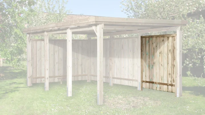 Massivholz-Seitenwand für Carports