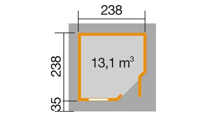 Gartenhaus Winton 213, 238x238, Naturbelassen