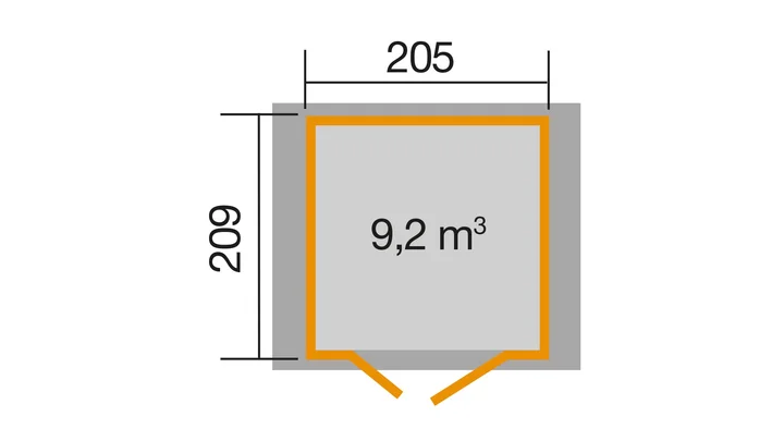 Gartenhaus Blackmount 224, 205x209, Anthrazit