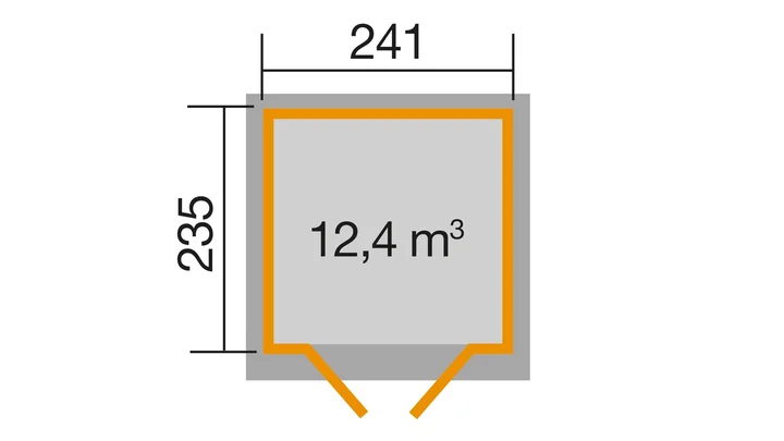 Gartenhaus Blackmount 122, 241x235, Carbongrau