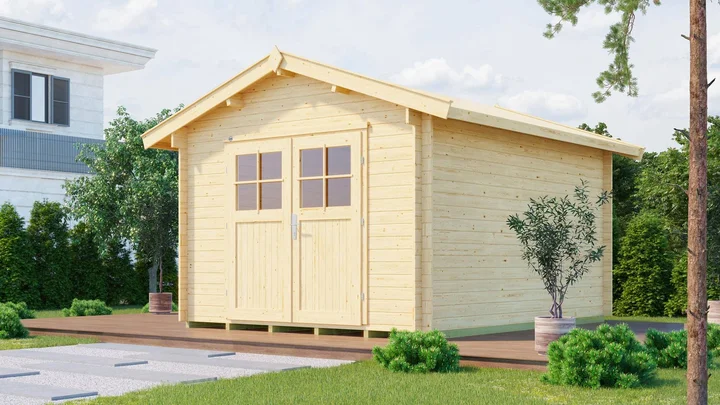 Gartenhaus Blumberg 112, 300x380, Satteldach, Doppeltür, naturbelassen