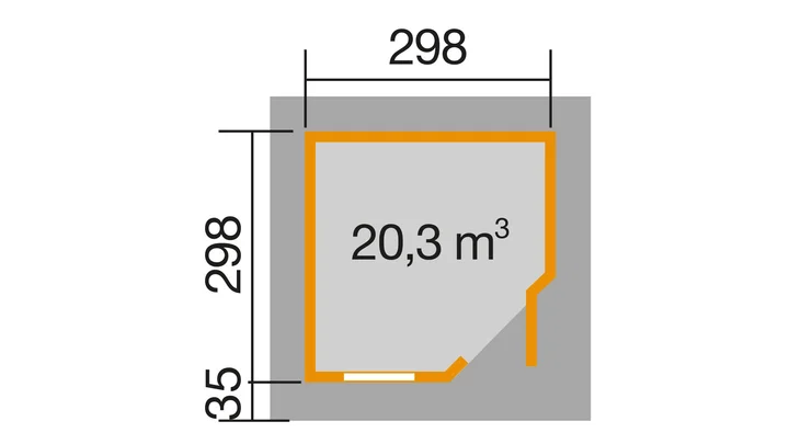 Gartenhaus Winton 213, 298x298, Schwedenrot