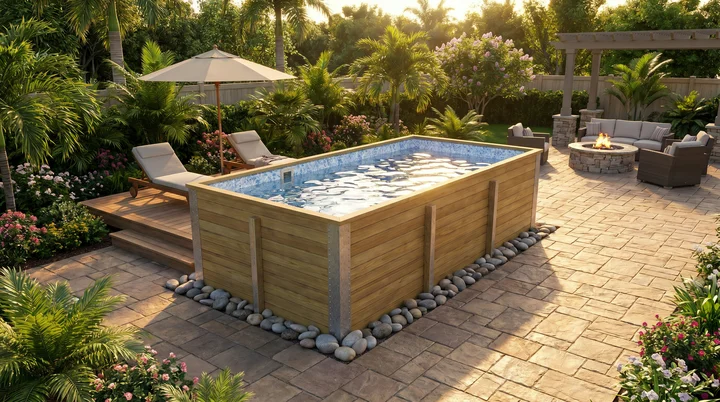 Gartenpool Siarago 595, 416x203, Folie Carrara