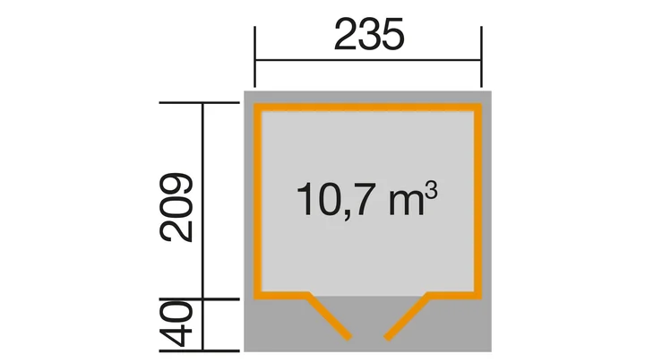Gartenhaus Blackmount 179, 235x211, Naturbelassen