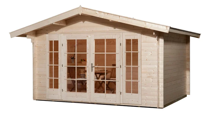 Weekendhaus Bornio 137, 380x300, 2 Fenster, Panorama-Doppeltür, naturbelassen
