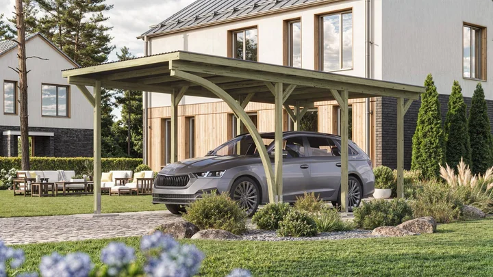 Carport 606, 268x501, Grün imprägniert