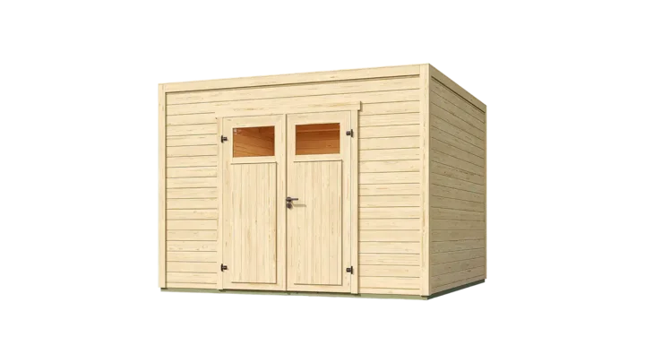Gartenhaus Batu, 300x300, Doppeltür, naturbelassen