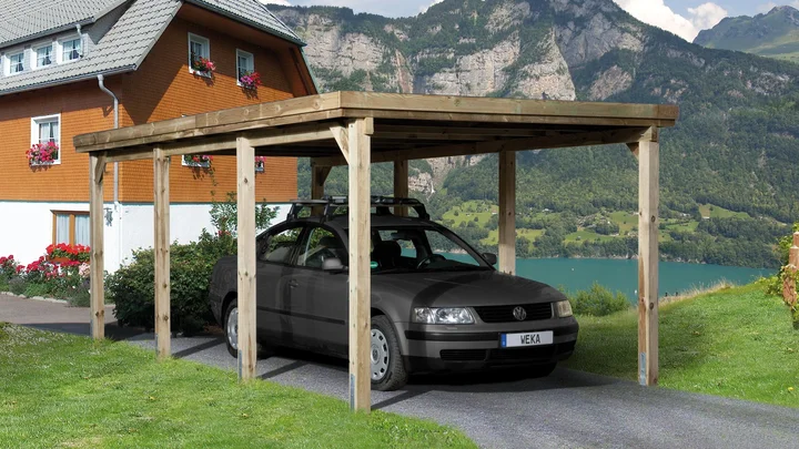 Carport Mikka 2, 294x591, Grün imprägniert
