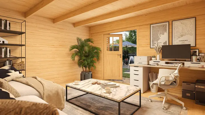 Gartenhaus Amberley, 400x400, Doppeltür, 2 Fenster, grau/anthrazit