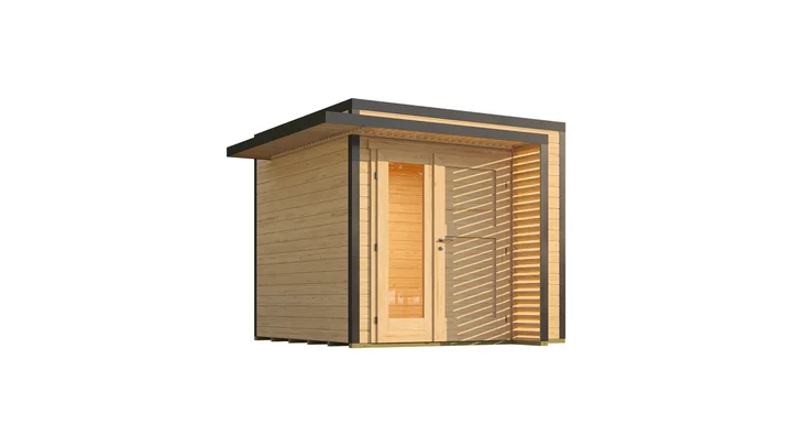 Gartenhaus Amberley, 250x250, Design-Doppeltür, naturbelassen