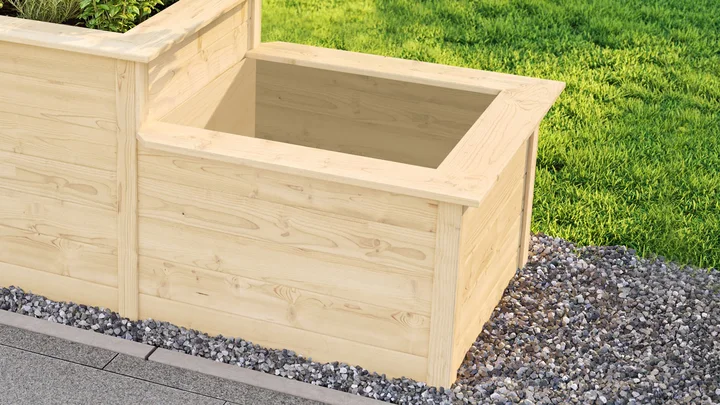 Stufenhochbeet 669, 205x79, Naturbelassen